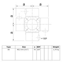Doos Open klapbaar 4-Weg kruisstuk-E / 48,3 mm (10 stuks)